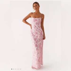 Bright Lights Beaded Maxi Dress - Pink new with tags-Peppermayo